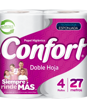 Papel Higiénico Confort Doble Hoja 27 Metros